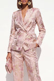 Blush Floral Capel Clavel, dwuczęściowe garnitury damskie z kieszeniami