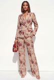 Blush Floral Capel Clavel, dwuczęściowe garnitury damskie z kieszeniami