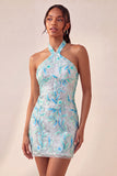 Bodycon Light Purple z cekinami na ramię i sznurowanim na plecach sukienki na bal