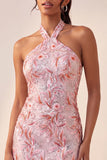 Bodycon Light Purple z cekinami na ramię i sznurowanim na plecach sukienki na bal