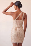Sukienka na bal z cekinami w stylu Champagne bodycon na plecach na plecach