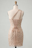 Sukienka na bal z cekinami w stylu Champagne bodycon na plecach na plecach