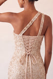 Sukienka na bal z cekinami w stylu Champagne bodycon na plecach na plecach