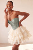 Różowa sukienka na bal w kształcie kroju A w kształcie kroju A z żakardowym sznurowaniem z tyłu