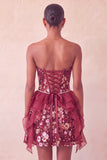 Sage Green Sweetheart Corset A-line Krótka sukienka na homecoming z cekinami