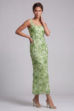 Mermaid Blush z kwadratowym dekoltem i koralikami Midi Mother Of the Bride Dress