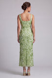 Mermaid Blush z kwadratowym dekoltem i koralikami Midi Mother Of the Bride Dress