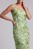 Mermaid Blush z kwadratowym dekoltem i koralikami Midi Mother Of the Bride Dress