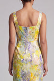 Mermaid Blush z kwadratowym dekoltem i koralikami Midi Mother Of the Bride Dress