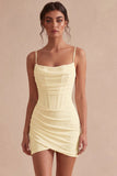 Body-overset Spaghetti Straps Little White Dress