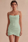 Body-overset Spaghetti Straps Little White Dress
