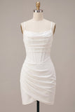 Body-overset Spaghetti Straps Little White Dress