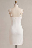 Body-overset Spaghetti Straps Little White Dress