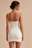 Body-overset Spaghetti Straps Little White Dress