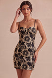Mini sukienka z żardem w kolorze kości słoniowej Bodycon Spaghetti Strings Spaghetti Plaster Corps