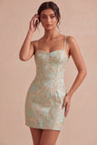 Mini sukienka z żardem w kolorze kości słoniowej Bodycon Spaghetti Strings Spaghetti Plaster Corps