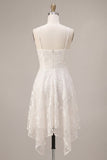 Mini sukienka w kształcie kwiatów w kolorze A-Line Ivory Spaghetti Straps