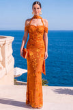 Sukienka Maxi w kwiaty w kolorze Mermaid Green Velvet Hatter Neck i marszczkami