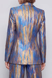 Blue, dwuczęściowe garnitury z jednym guzikiem Peak Lapel Blue