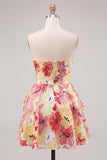Różowa sukienka na bal do A-line Sweetheart Sweetheart z marszczkami