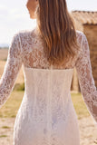 Ivory Bodycon Illusion Length Sleeve Lace Krótka sukienka na baby shower