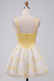 Żółty gorset w kształcie kroni A A Sweetheart Bubble Hedge Short Dress Short Dress z cyrkrysztami