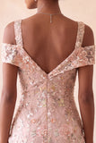 Blush Bodycon Cold Shoulder Kwiatowe krótkie suknie na homecoming z haftem