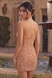 Bodycon Pearl Corset bez ramiączek i krótki bal na bal