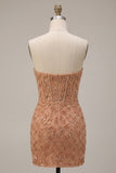 Bodycon Pearl Corset bez ramiączek i krótki bal na bal