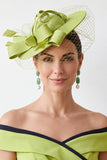 Zielona sinamay Birdcage Cat Veil Fascynatorska Kapelusz