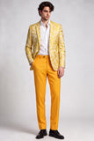 Dwuczęściowe męskie garnitury na bal z fuksjowym wycięciem i klapą Jednorzędową