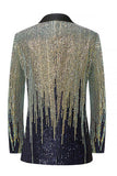 Cekiny One Button Black Golden Shawl Clabel Dam Prom