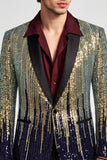 Cekiny One Button Black Golden Shawl Clabel Dam Prom