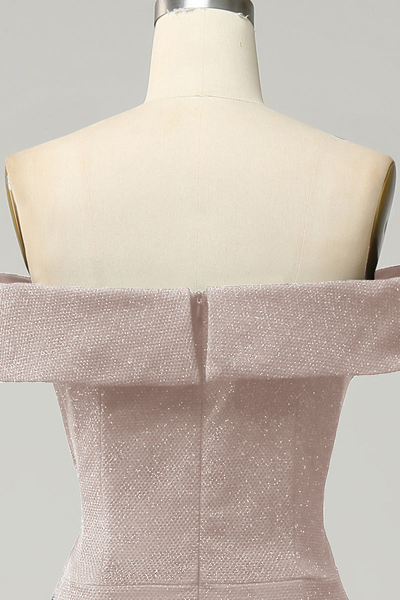 Załaduj obraz do przeglądarki galerii, Błyszcząca Syrenka Granatowa Sukienki Dla Druhny z Odkrytymi Ramionami
