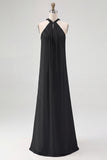 Biała sukienka plażowa z halter chiffon plus size, długa boho plażowa sukienka