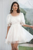 Załaduj obraz do przeglądarki galerii, Tiulowa Plisowana Mała Biała Sukienki Na Komunie
