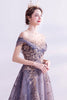 Załaduj obraz do przeglądarki galerii, Błyszcząca Fioletowa Tiulowa Sukienka Na Studniówkę Z Koralikami