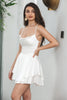 Załaduj obraz do przeglądarki galerii, Biała Cienkich Ramiączkach Sukienki Na Komunie z Falbanami