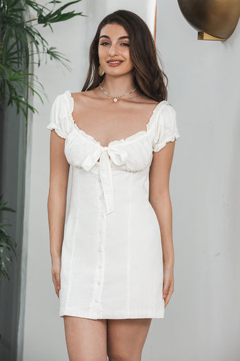 Biała Sukienki Ołówkowe Na Komunie z Kokarda