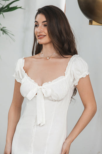 Biała Sukienki Ołówkowe Na Komunie z Kokarda