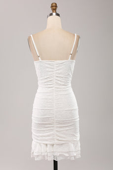 Biała Marszczony Sukienki Ołówkowe Na Komunie z Koronki