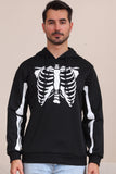 Czarne Bluzy Rodzinne Z Kapturem Na Halloween Skeleton