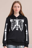 Czarne Bluzy Rodzinne Z Kapturem Na Halloween Skeleton