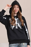 Czarne Bluzy Rodzinne Z Kapturem Na Halloween Skeleton