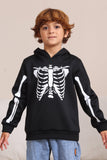 Czarne Bluzy Rodzinne Z Kapturem Na Halloween Skeleton