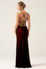 Załaduj obraz do przeglądarki galerii, Czarno-Czerwona Cienkich Ramiączkach Sukienka Syrenka Na Wesele