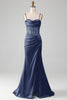 Załaduj obraz do przeglądarki galerii, Królewski Niebieski Gorsetowa Sukienki Syrenka Na Studniówke Z Rozcięciem