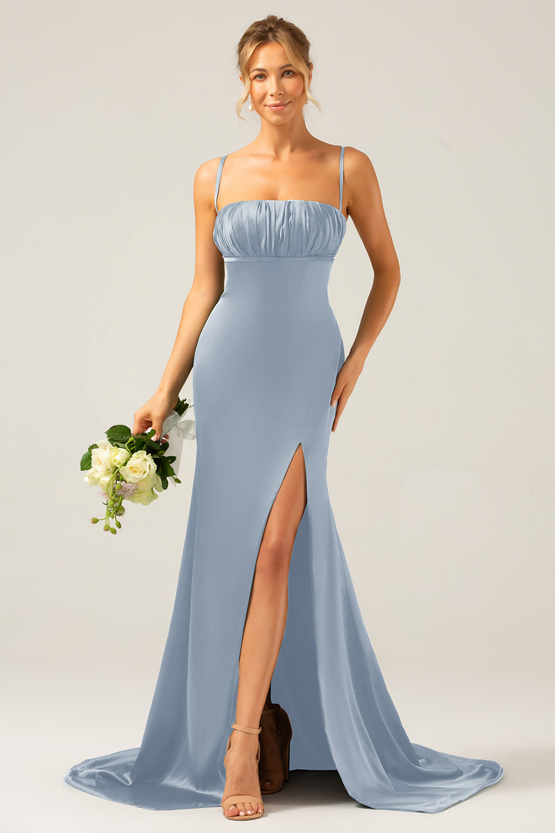 Załaduj obraz do przeglądarki galerii, Królewska Niebieska Sukienka Syrenka Na Wesele Z Rozcięciem