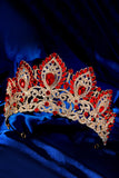 Luksusowa kryształowa tiara z Złotą koroną Królowej Królowej Studniówki