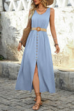 Letnia sukienka Army Green A Line z paskiem